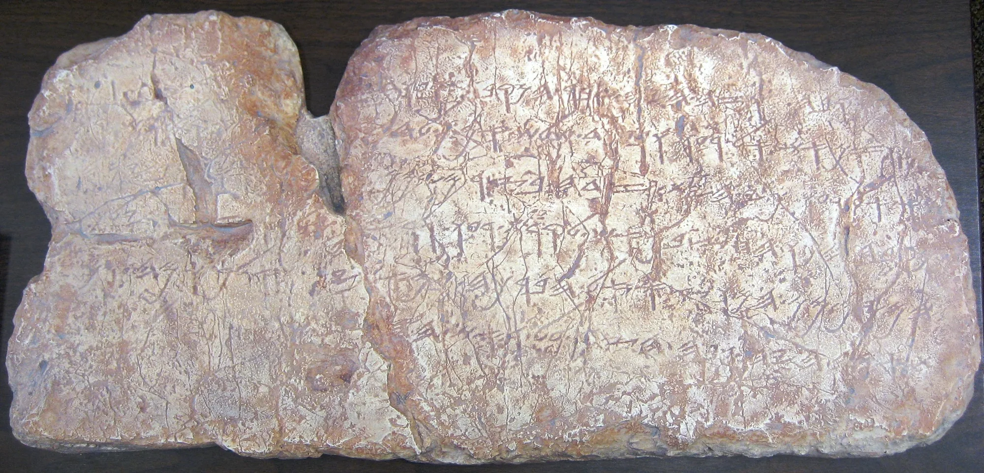 The Siloam Tunnel Inscription, a Paleo-Hebrew text carved in stone